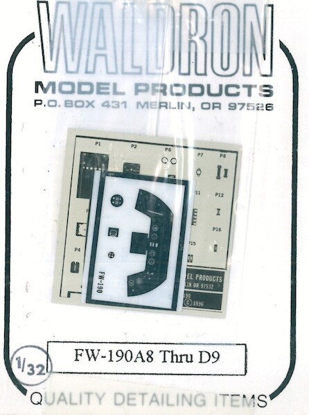 Focke Wulf FW190 Cockpit Placards and instrument film  WRP32-085