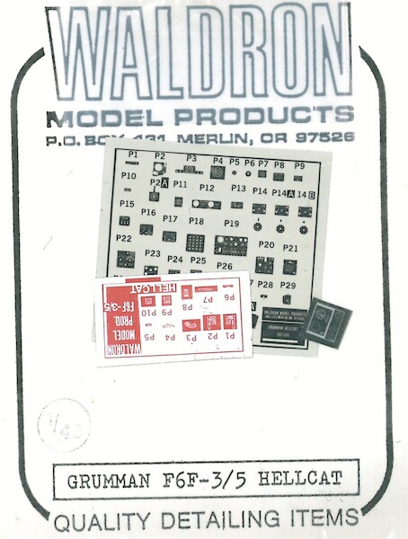 Grumman F6F-3/5 Hellcat Cockpit Placards  WRP48-077