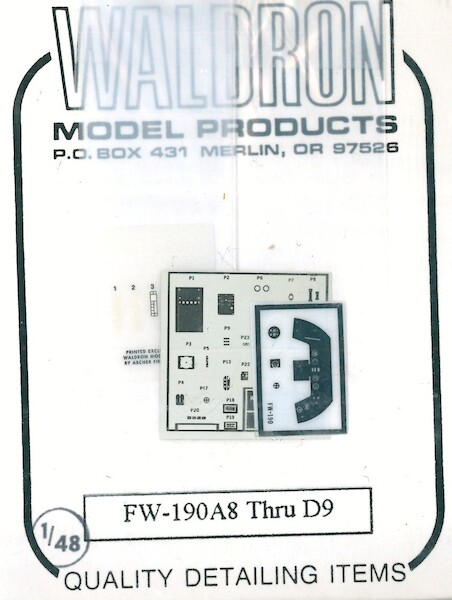 Focke Wulf FW190 Cockpit Placards and instrument film  WRP48-082