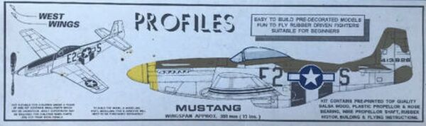 Mustang  balsa wood profile model plane kit  ww17