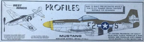 Mustang balsa wood profile model plane kit ww17