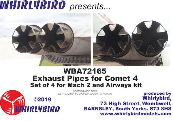 Exhaust pipes (4x) for Comet 4 (A model, Airfix)  WBA44012