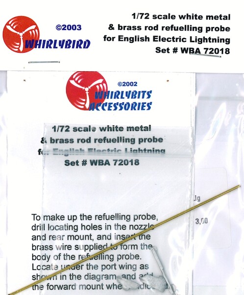 White metal Refueling Probe for Lightning WBA72018