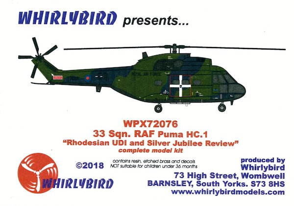 Puma HC1 (33sq RAF Rhodesian UDI and Silver Jubliee) FULL KIT  WPX72076
