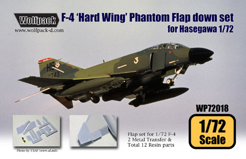 F4 Hard Wing Phantom Flaps down set (Hasegawa)  WP72018