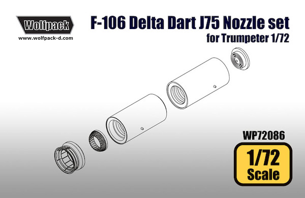 J75 Engine nozzle set for F106 Delta Dart (Trumpeter) WP72086