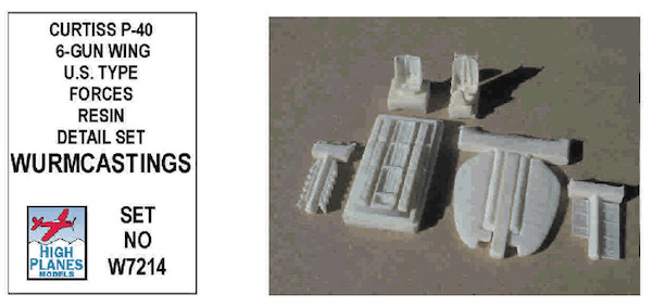 Curtiss P40 6 gun wing detail set, US type W7214