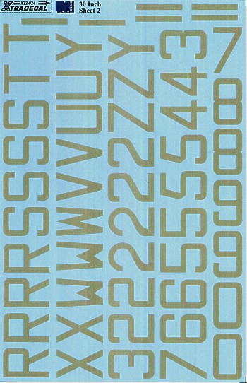 RAF Code letters, Numbers 30" (sky)  x32024