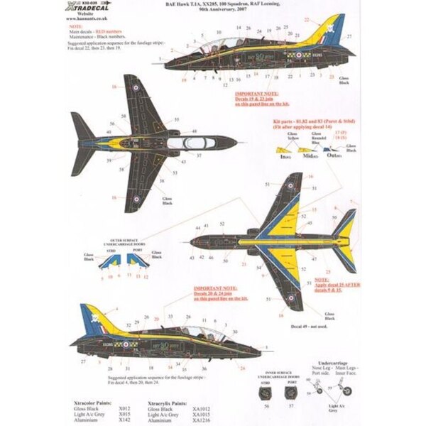 BAe Hawk T1a (100sq ann. 2007) X32035
