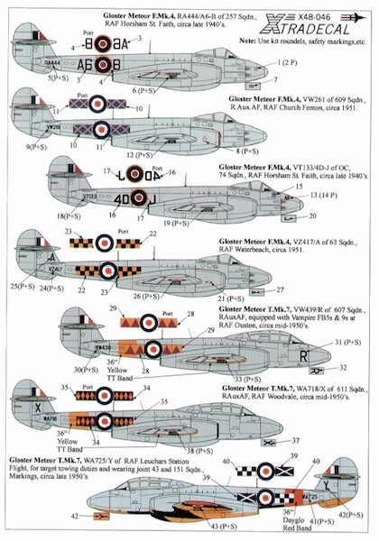 Gloster Meteor F.4 and Gloster Meteor T.7  X48046