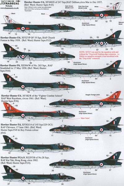 Hawker Hunter F6 and FGA9  X48105
