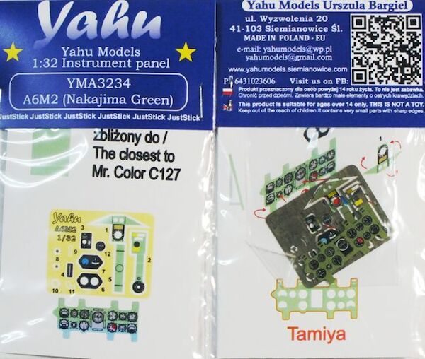 Instrument Panel Mitsubishi A6M2 Zero [Naklajima Green] (Tamiya)  YMA3234