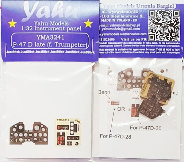 Instrument Panel Republic P47D Thunderbolt (Late)  (Trumpeter)  YMA3241