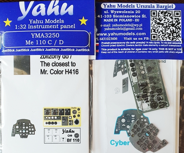 Instrument Panel Messerschmitt BF110C/D (Cyberhobby/Dragon) YMA3250