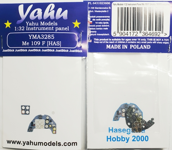 Instrument Panel Messerschmitt Bf109F (Hobby 2000/ Hasegawa) YMA3285