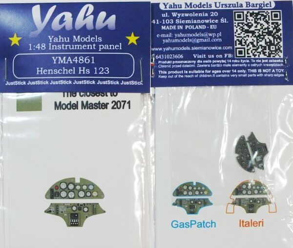 Instrument Panel Henschel Hs123 (GasPatch Models) YMA4861