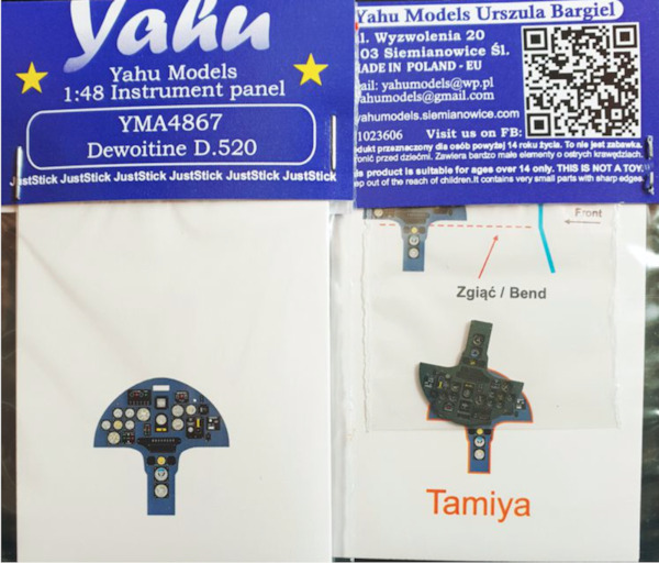 Instrument Panel Dewoitine D520 (Tamiya) YMA4867