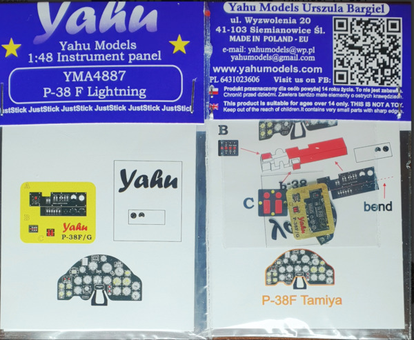 Instrument Panel P38F Lightning (Tamiya) YMA4887