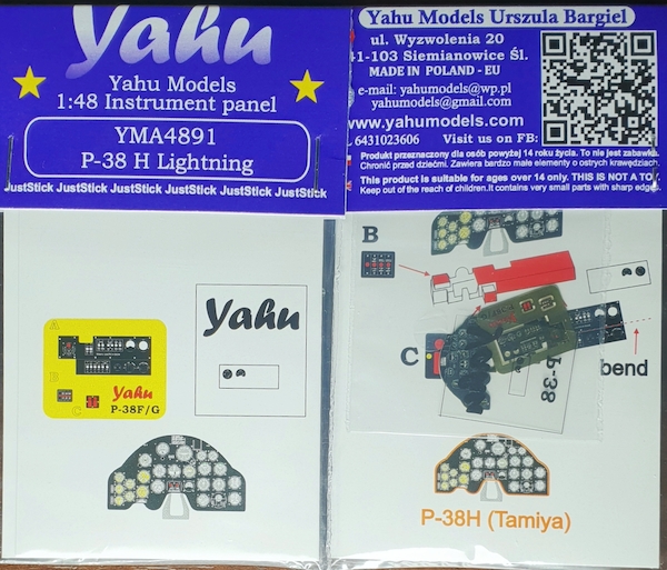Instrument Panel P38H Lightning (Tamiya) YMA4891