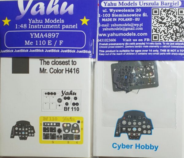 Instrument Panel Messerschmitt BF110 E/FD (Cyber Hobby) YMA4897