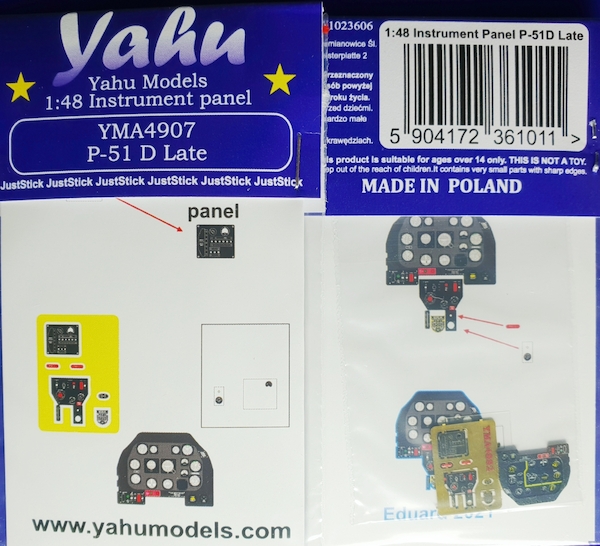 Instrument Panel P51D Mustang - Late- (Eduard)  YMA4907