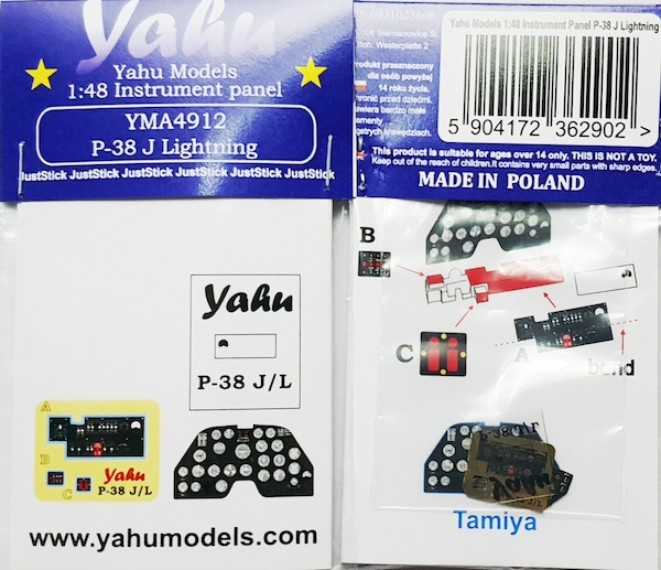 Instrument Panel Lockheed P38J Lightning (Tamiya) YMA4912