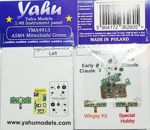 Instrument Panel Mitsubishi A5M4 'Claude" - Mitsubishi Green- (Wingsy Kits) YMA4913