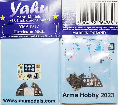 Instrument Panel Hawker Hurricane MKII (Arma Hobby) YMA4917