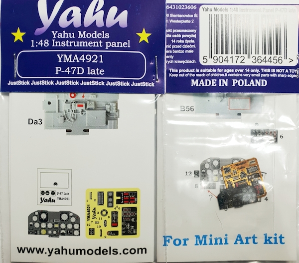 Instrument Panel Republic P-47D Thunderbolt Late (Mini Art) YMA4921