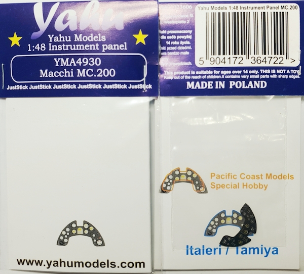 Instrument Panel Macchi MC200 Saeta (Italeri) YMA4930