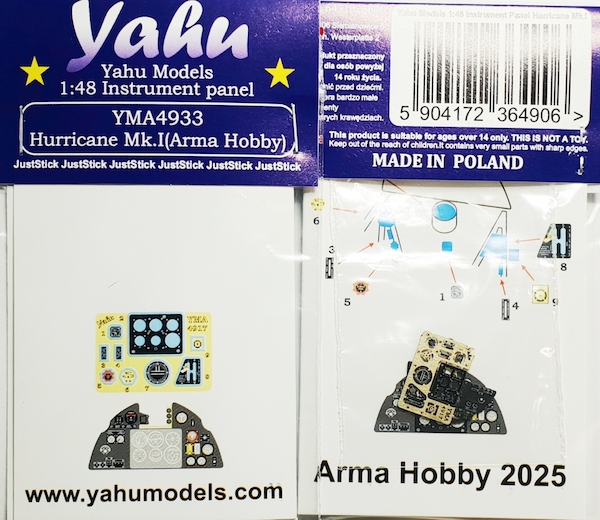 Instrument Panel Hurricane Mk.I (Arma Hobby) YMA4933
