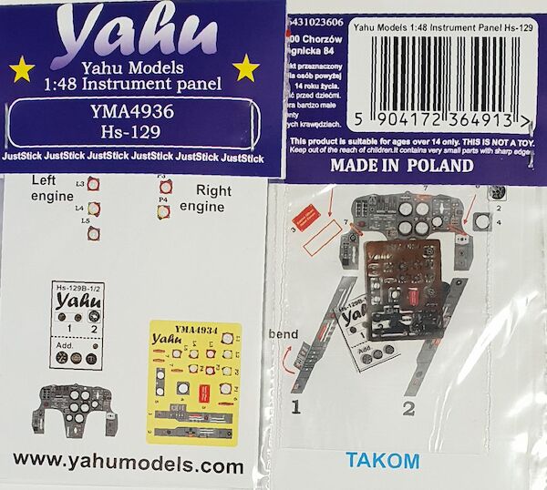Instrument Panel  Henschel HS129B (Takom)  YMA4936