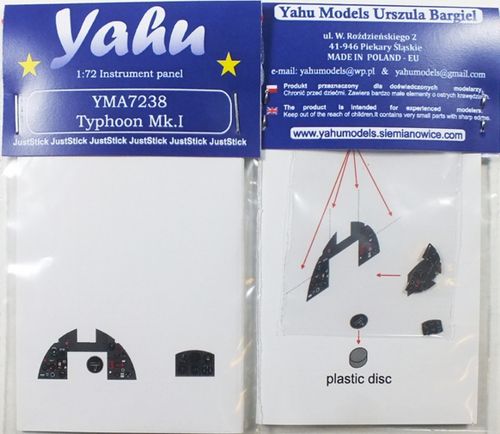 Instrument Panel Typhoon MKI (Airfix, Brengun, Academy)  YMA7238