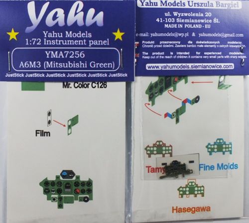 Instrument Panel A6M3 Zero (Mitsubishi green)  YMA7256