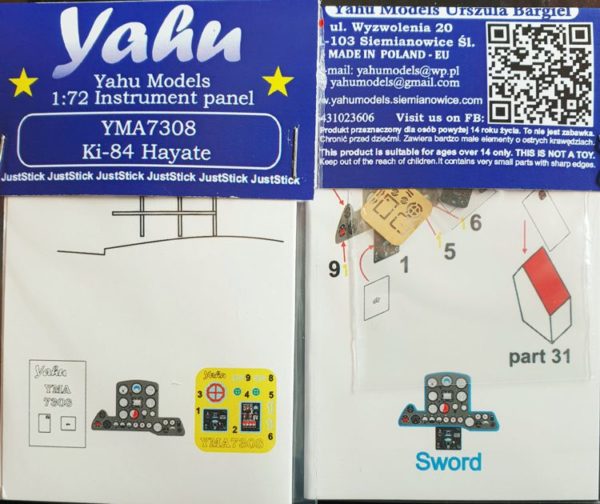 Instrument Panel Ki84 Hayate "Frank" (Sword) YMA7308