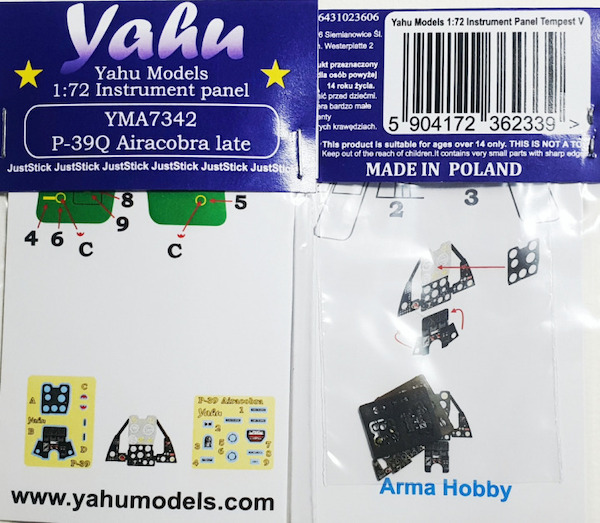 Instrument Panel Bell P39Q Airacobra - Late- (Arma Hobby)  YMA7342