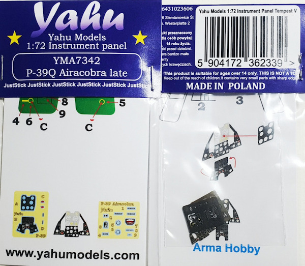 Instrument Panel Bell P39Q Airacobra - Late- (Arma Hobby) YMA7342