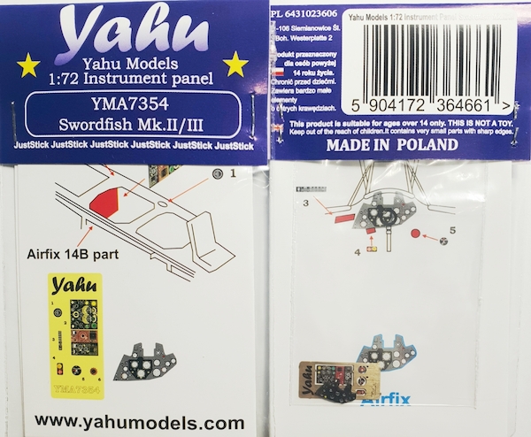 Instrument Panel Swordfish Mk.II/III (Airfix) YMA7354