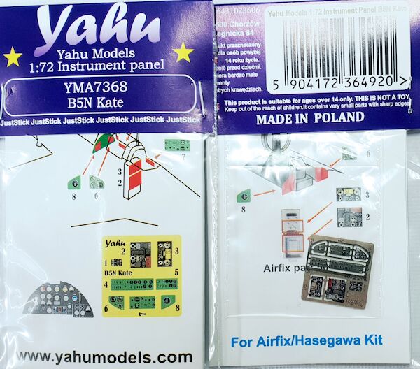 Instrument Panel B5M Kate (Airfix / Hasegawa)  YMA7368