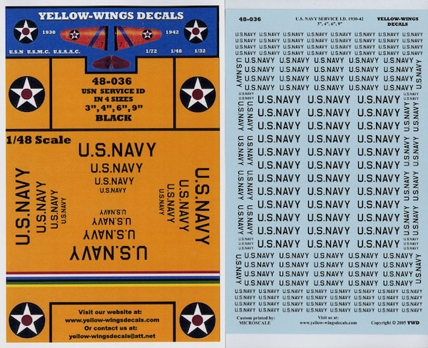 USN 1930-42 Service ID(U.S. NAVY) 4 Different Sizes Black)  48-036