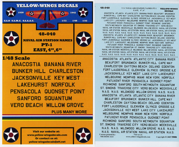 Naval Air station Names Part 1 (East) 48-040