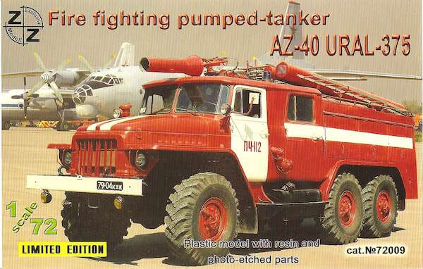Airfield Fire fighting pumped tanker AZ-40 Ural-375 zz72009